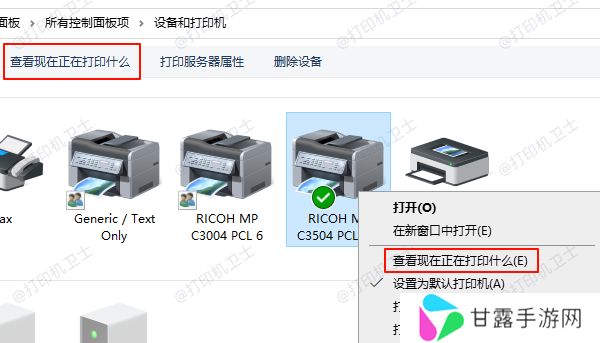 查看现在正在打印什么
